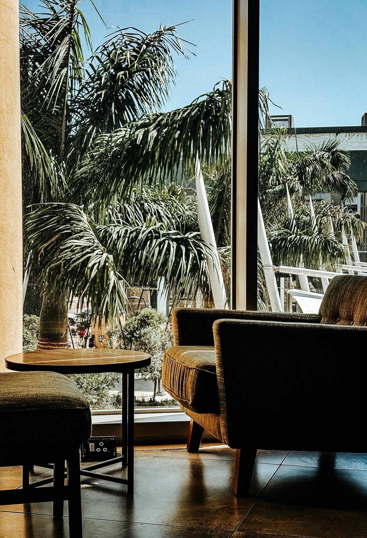 Cozy hotel sitting area