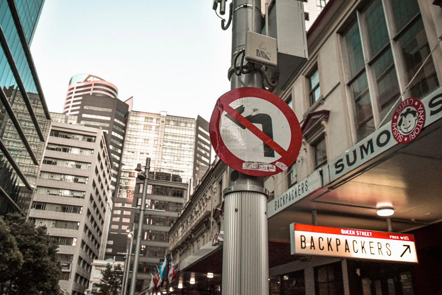 Urban cityscape of Queen Street Auckland